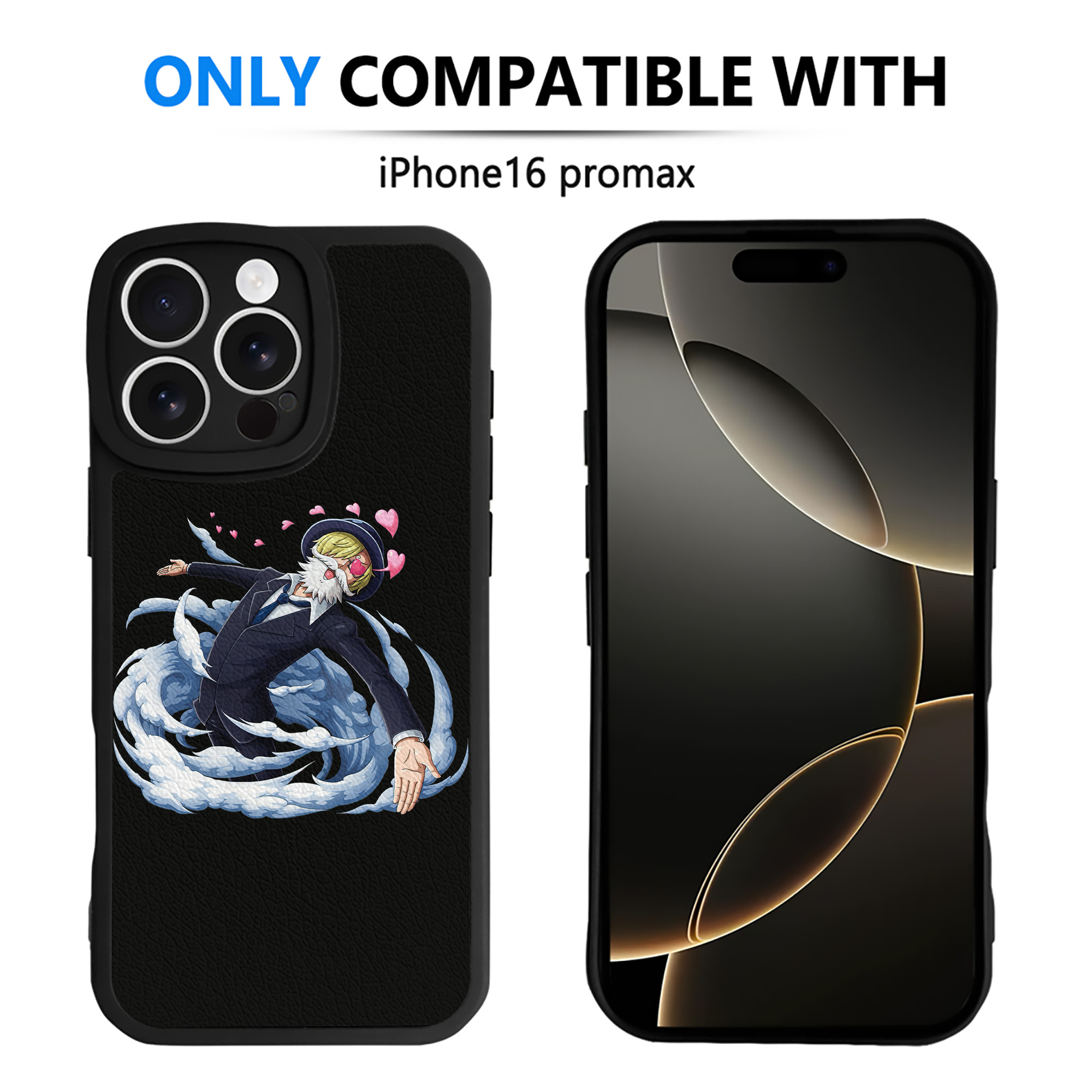 （画像用） ワンピース サンジ ONE PIECE Sanji 【iPhone 16シリーズ対応】シリコンスマホケース（レザー調） 材質：シリコン
